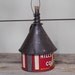 Coffee can birdhouse, whimsical birdhouse,  funnel roof, red, vintage, recycled