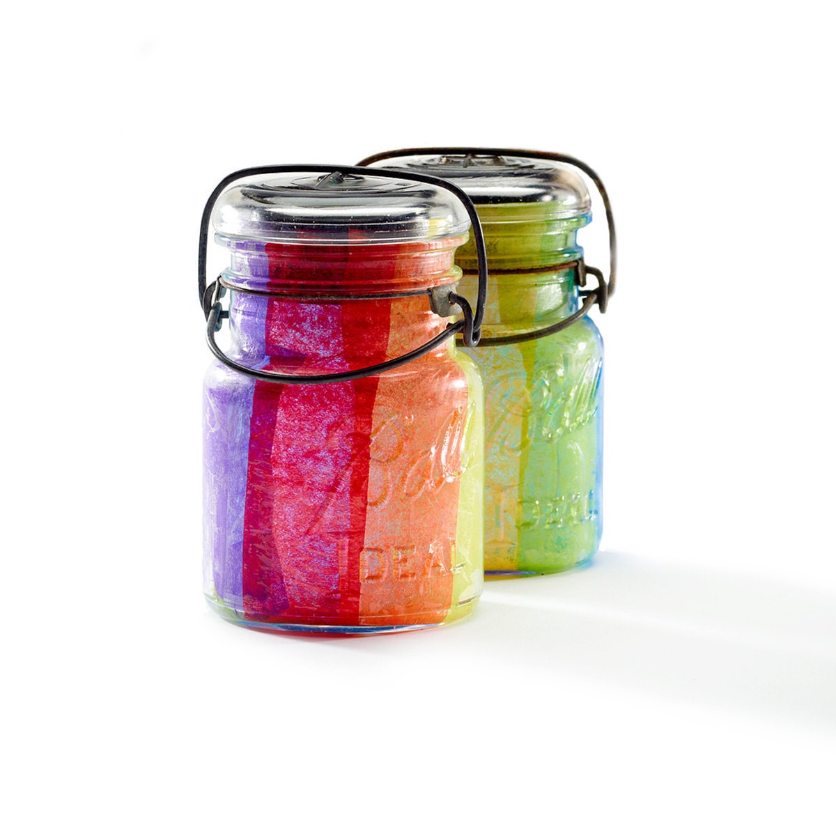 vintage atlas & ball glass top mason jars .. by usedandabused