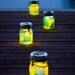 vintage atlas & ball mason jars .. handmade solar lights : pint size decoupage - set of four gumball pink and purple bubble gum polka dots