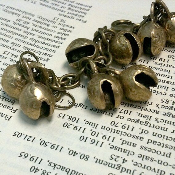 Brass Charm Bracelet Bell Jewelry Vintage by jewelrybycarmal