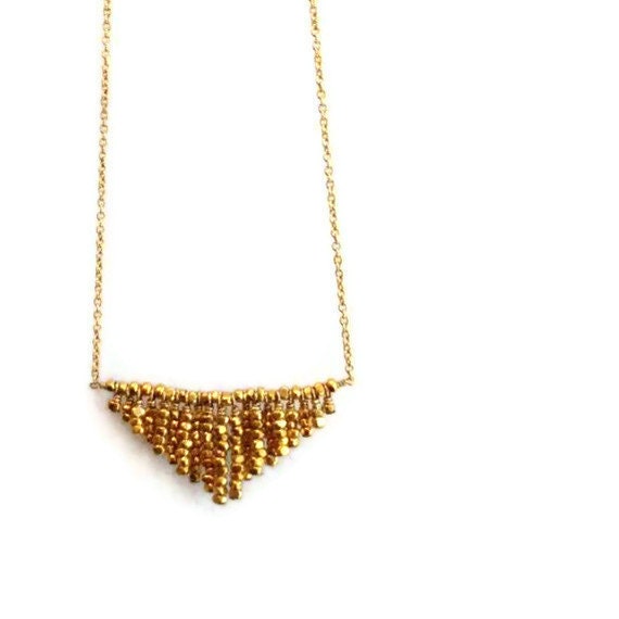 Gold Triangle Necklace Modern Geometric Jewelry by jewelrybycarmal