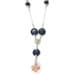 Navy Blue Lapis Necklace Sterling Silver Jewelry Coral Lapis Lazuli Natural Gemstone Jewellery Navy Salmon Peach Chain Beaded Pendant N-230