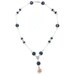 Navy Blue Lapis Necklace Sterling Silver Jewelry Coral Lapis Lazuli Natural Gemstone Jewellery Navy Salmon Peach Chain Beaded Pendant N-230