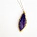 Freeform Purple Agate Druzy Necklace Druzy Pendant Gold Vermeil Jewelry Dipped Gemstone Jewellery Chain Geode Drusy Slice Slab Pendant N-240
