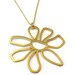Gold Necklace Flower Pendant Charm Jewellery Chain Modern Funky Everyday Graduation Fashion N-263