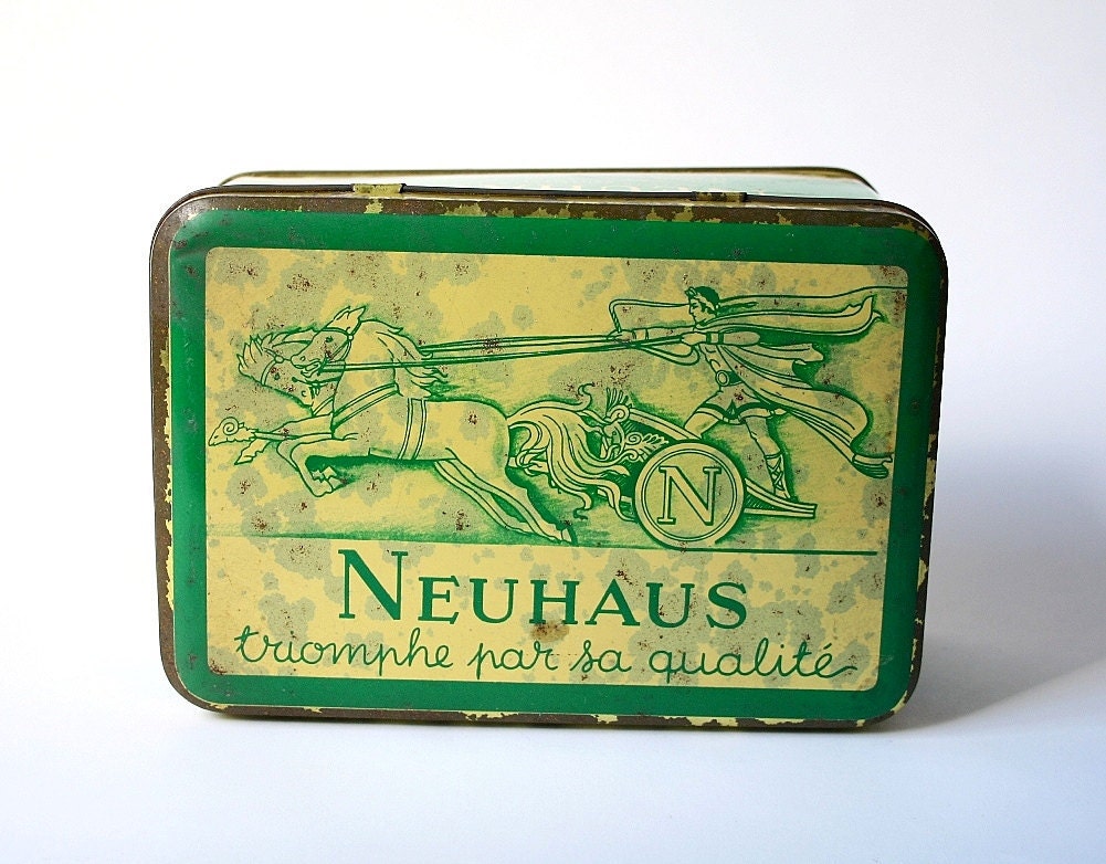 vintage tin box, Belgian tin box