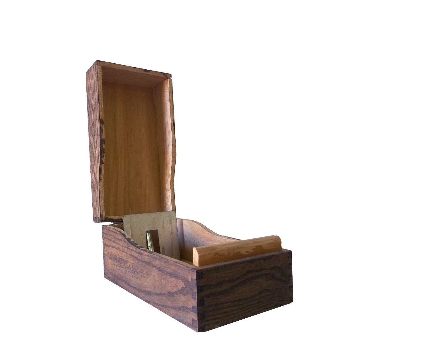 Wood Index Card Holder Box by Nuvegriz on Etsy