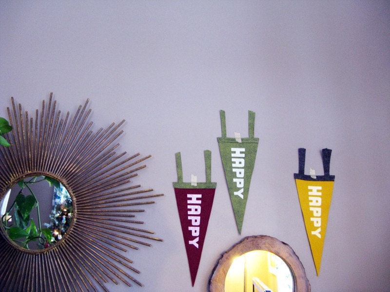 Happy felt pennant