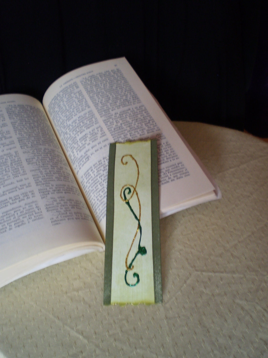 Custom green bookmark