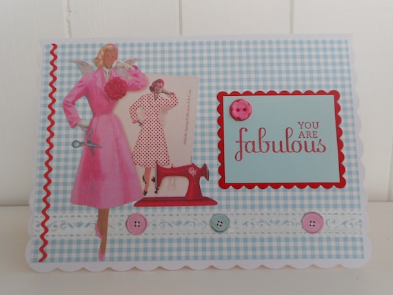 Sewing themed birthday card