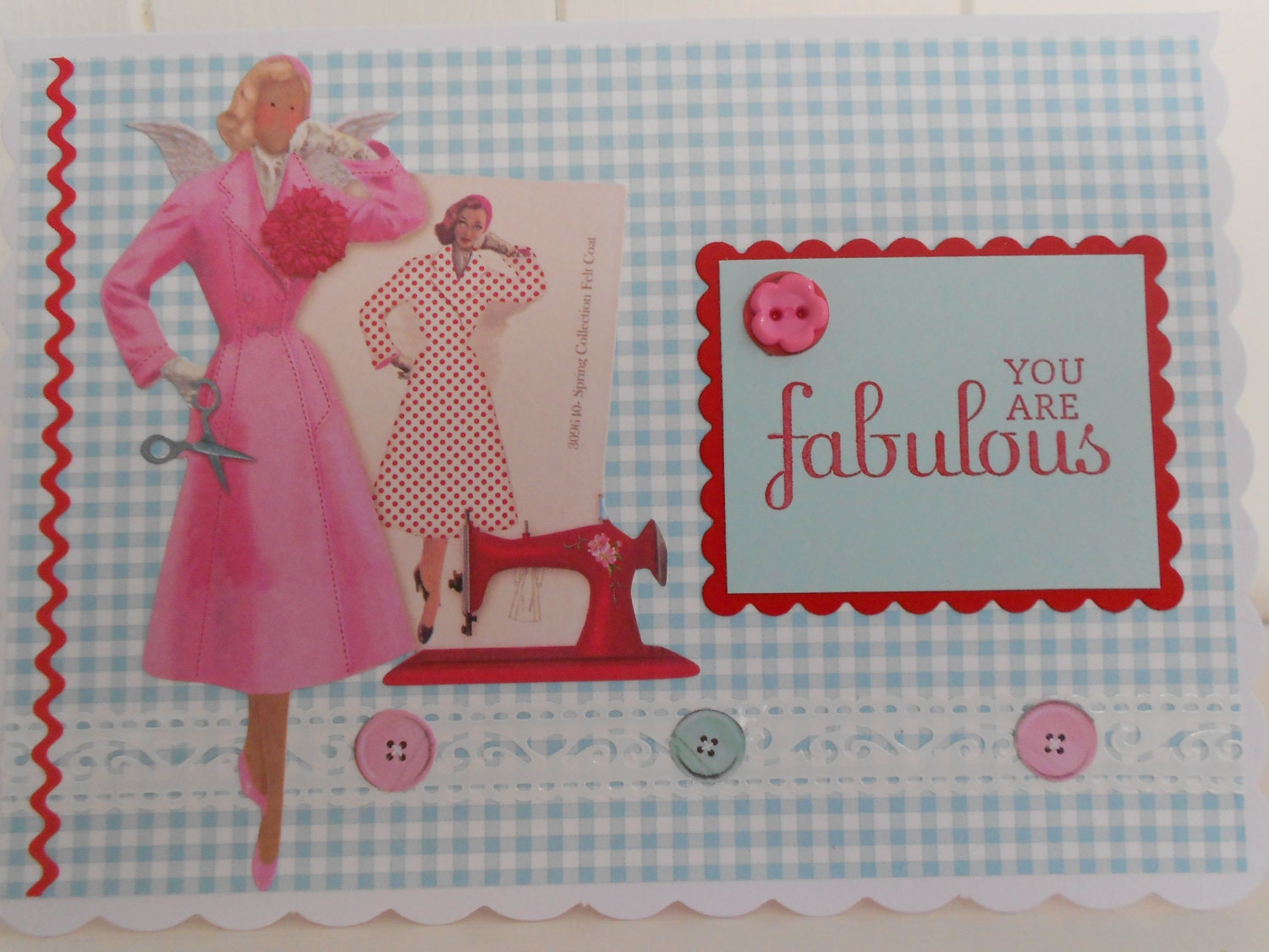 Sewing themed birthday card