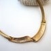Vintage Bib Necklace : Corals and Peach vintage enamel modernist gold tone bib necklace