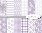 London Girl Lavender Digital Scrapbook Paper Pack  -- INSTANT DOWNLOAD