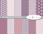 Victoria Orchid - Digital Scrapbook Paper Pack  -- INSTANT DOWNLOAD