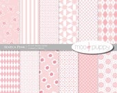 Seneca Pink - Digital Scrapbook Paper Pack  -- INSTANT DOWNLOAD