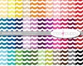 Digital Scrapbook Paper Pack  --  Rainbow Swoops -- INSTANT DOWNLOAD