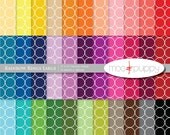 Polka Dot Digital Scrapbook Paper Pack  --  Rainbow Rings Large -- INSTANT DOWNLOAD