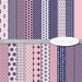 Norton Pink&Navy Digital Scrapbook Paper Pack  -- INSTANT DOWNLOAD