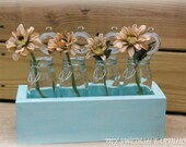 Milk Bottle Vases in a Crate Box Rustic Fairytale Cinderella Wedding Decor Centerpiece