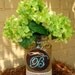 LARGE MASON JAR Flower Vase Burlap Lace 2 Quart Jar with Personalized Wood Heart Rustic Wedding Decor Table Centerpiece