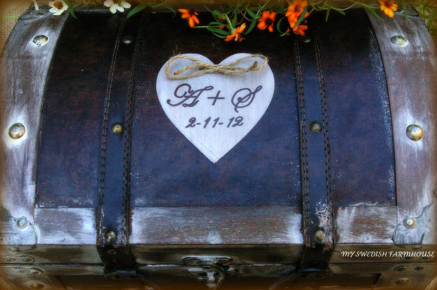 Wedding Card Box Trunk Wine Love Letter Ceremony Anniversary Rustic Shabby Chic Fairytale Vintage Wedding Custom