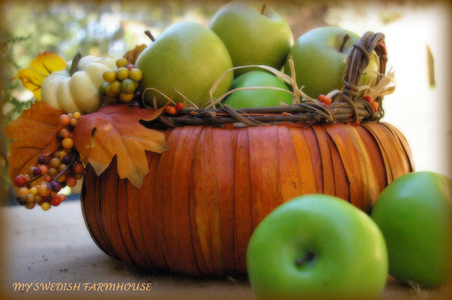 Items similar to Pumpkin Wedding Table Centerpiece Basket Card Box