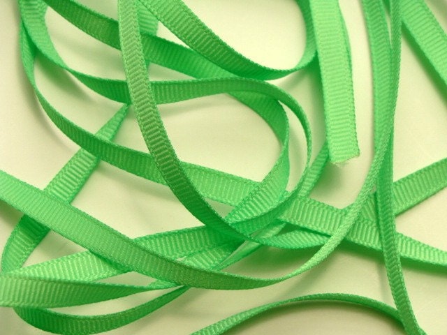 10 Yds 1/4" Grosgrain Ribbon -  Mint Green