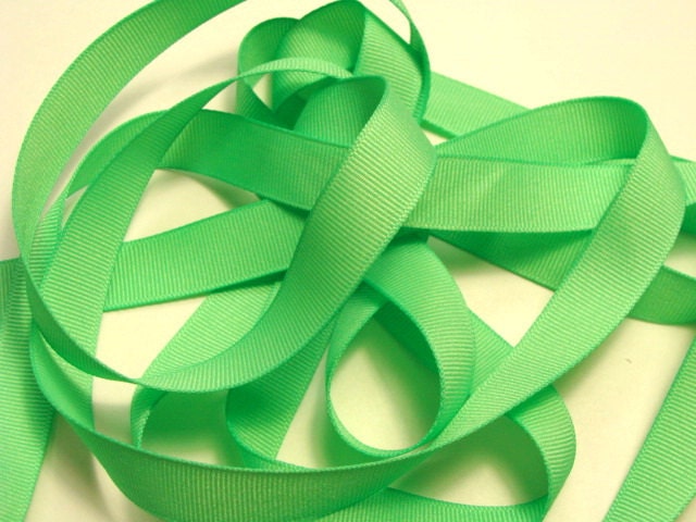 5 yds 5/8" Grosgrain Ribbon - Mint Green
