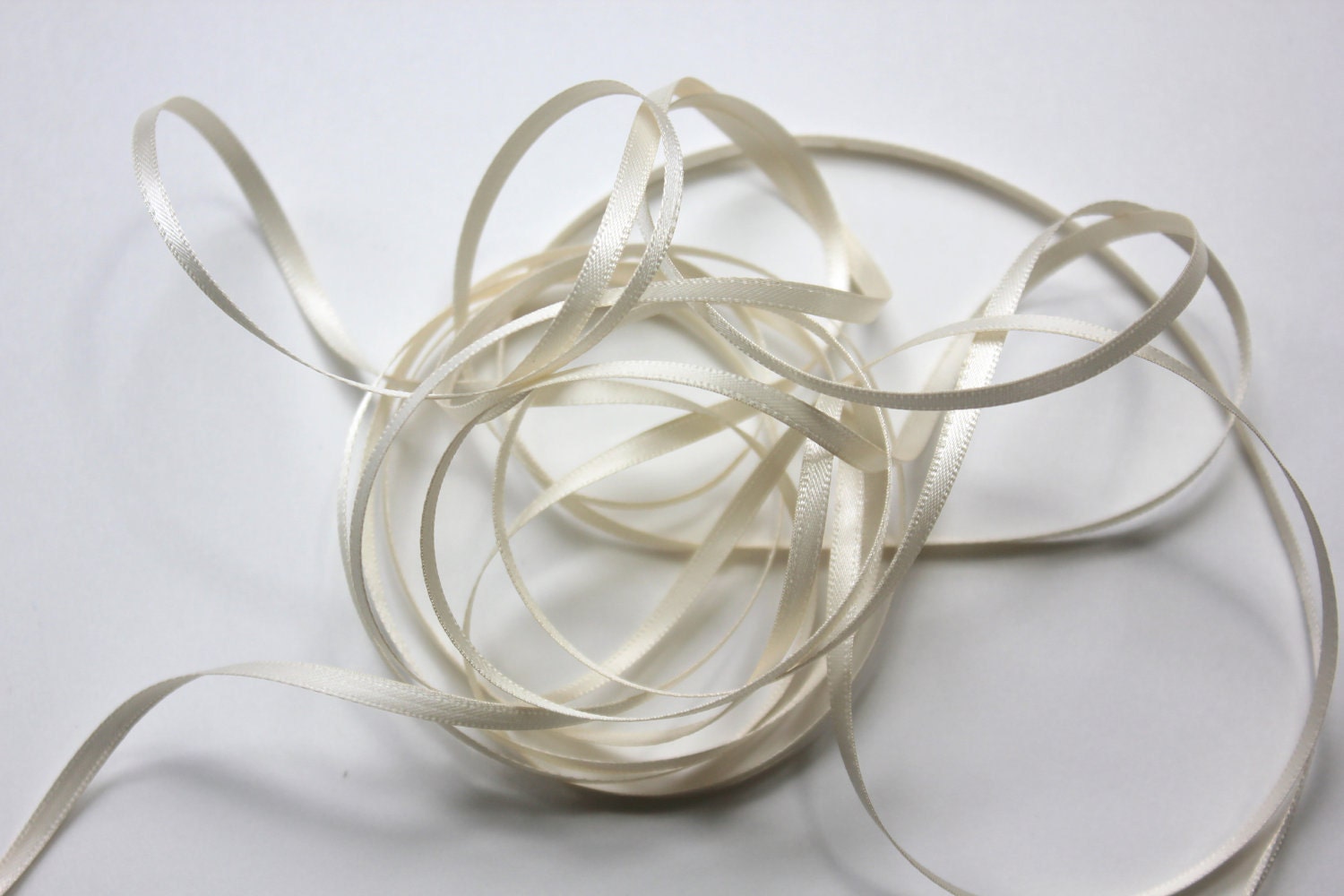10 yds of 1/8" Double-Faced Satin Ribbon - Ivory