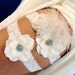 Garter, Bridal Garter, Bridal Garter Set, Wedding Garter, Ivory Dupani Silk and Blue Swarovski Crystals
