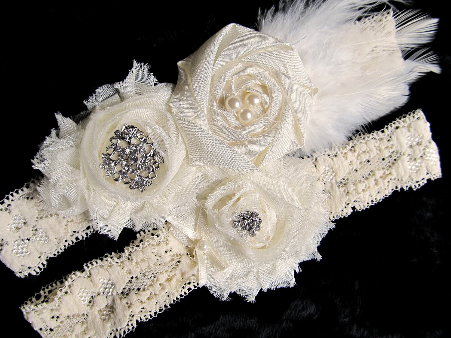 Vintage Inspired Bridal Garter Set in Ivory, Garter, Bridal Garter, Wedding Garter Set