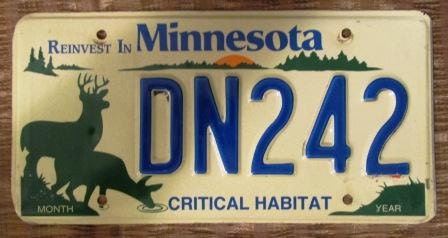 Vintage Minnesota Critical Habitat License Plate by Scrapscaping