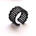 black ring - Slim Perforated Honeycomb Ring.   modern jewelry, 3d printed.