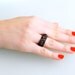 geometric ring - Triangulated Ring in Black. 3d printed. triangle jewelry. modern statement jewelry