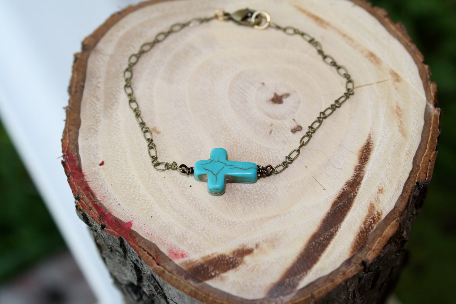 Turquoise Cross Bracelet