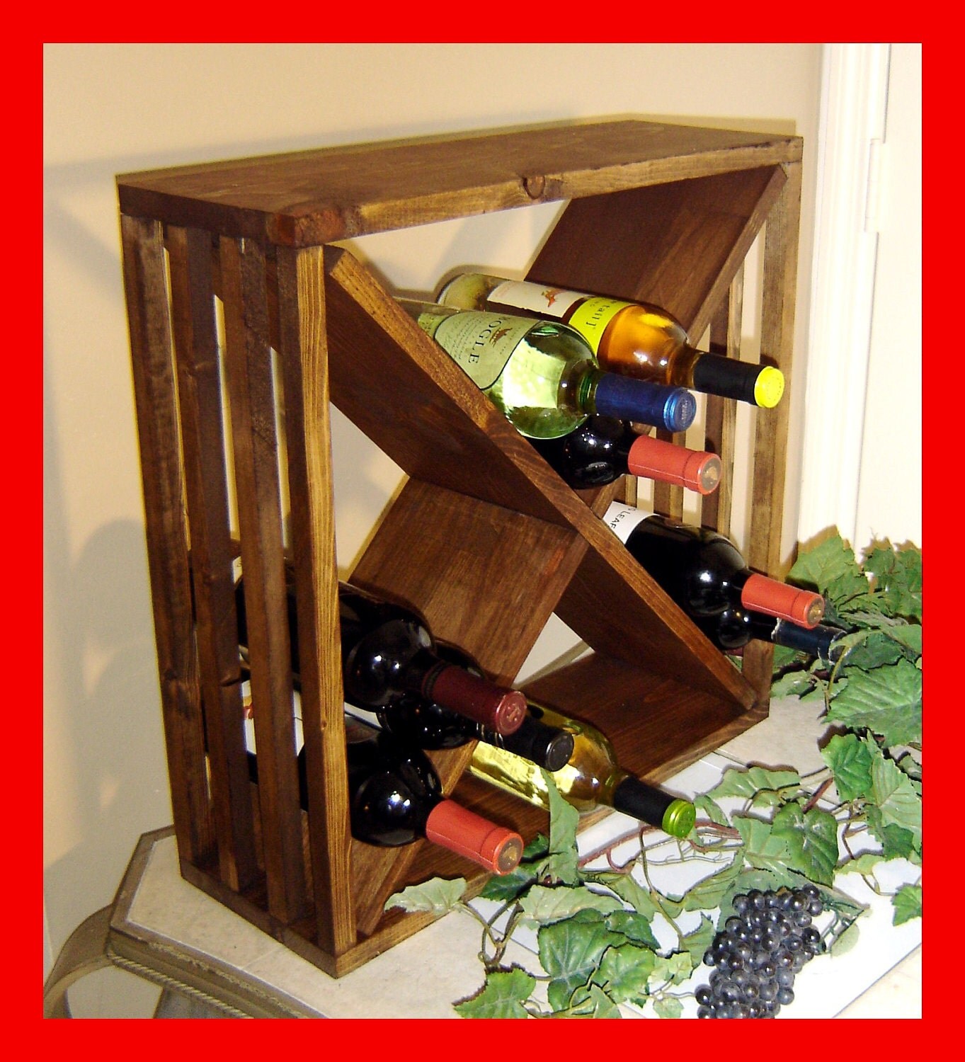 Wood Wine Rack Storage Cube Crate by RchristopherDesigns on Etsy