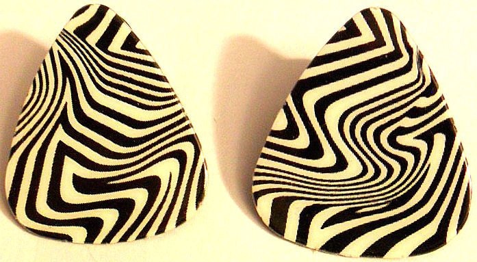 Zebra Picks Post Earrings