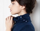 Snap Neck Dress in Blue