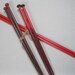 Rare vintage plastic knitting needles-3 pairs reds and brown