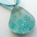 Hand painted - sea glass necklace - beautiful pale aqua blue beach glass pendant