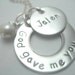 God gave me you hand stamped stainless steel necklace