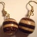 Necklace and Earrings Set Dark Brown Large Wood and Lighter Brown Wood Beaded Adjustable