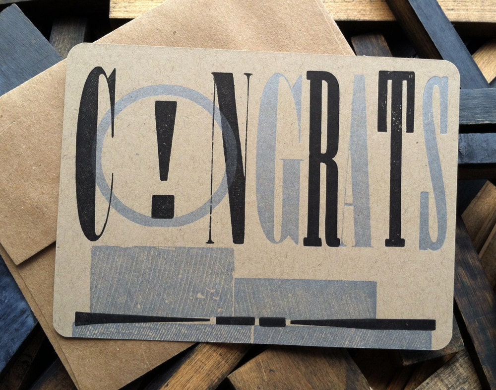 Congratulations letterpress card wedding congratulations card engagement card