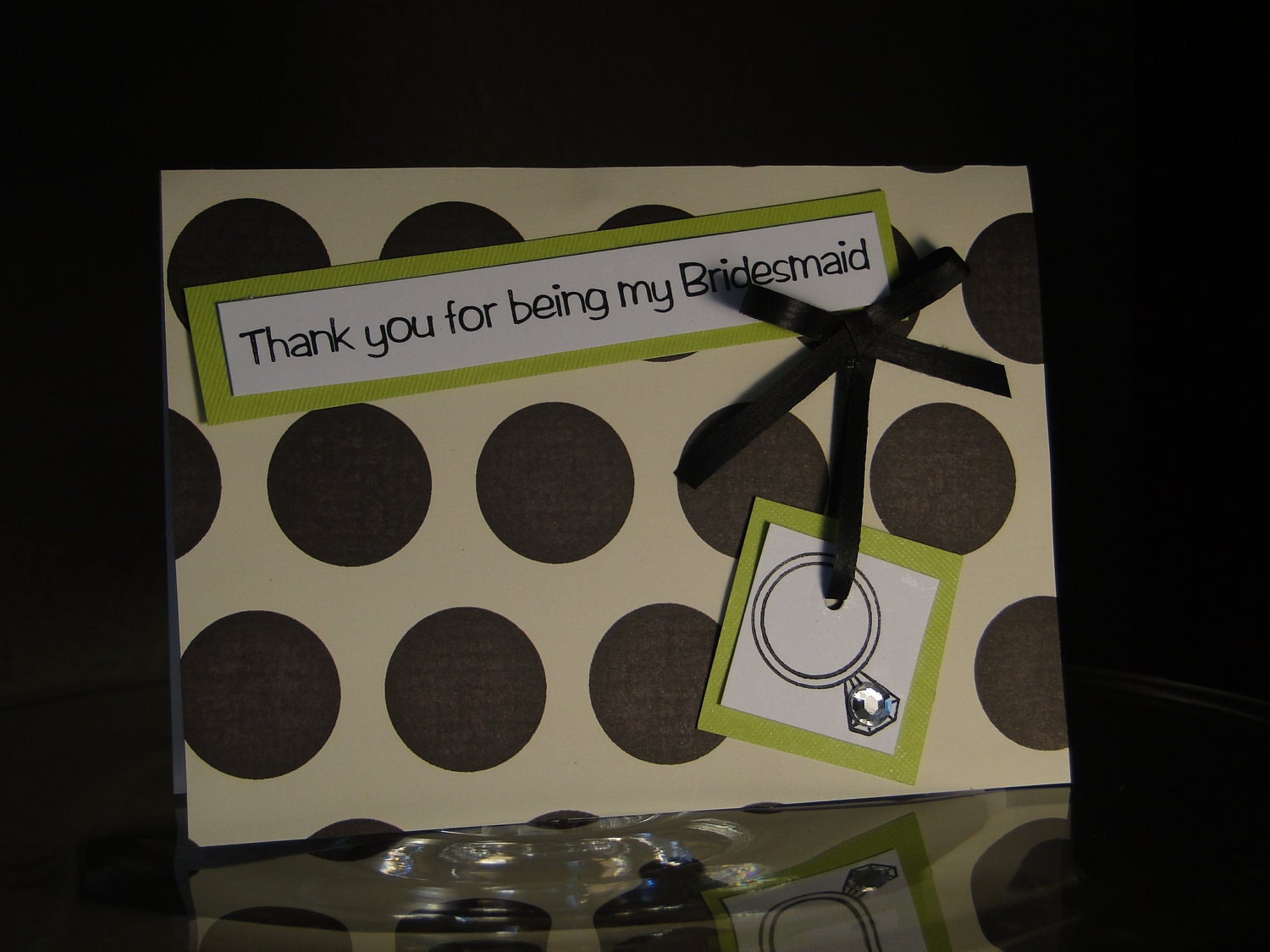 Handmade Thank you for being my Bridesmaid Card