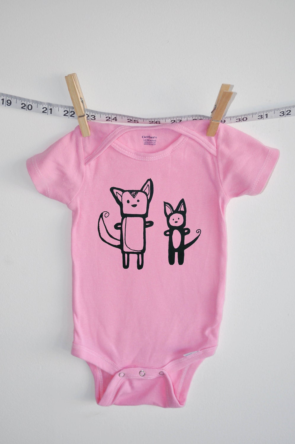 Items similar to baby onesie baby clothes cat pink on Etsy