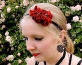 red flower headband eco friendly hair band women's accessory