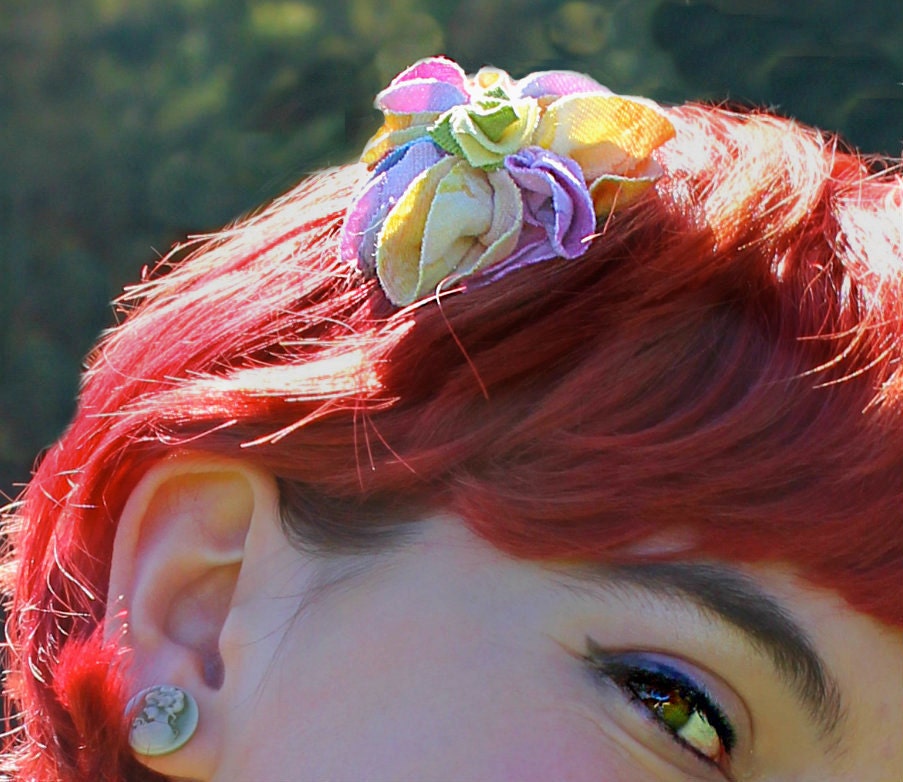floral hair clip, flower alligator clip,
