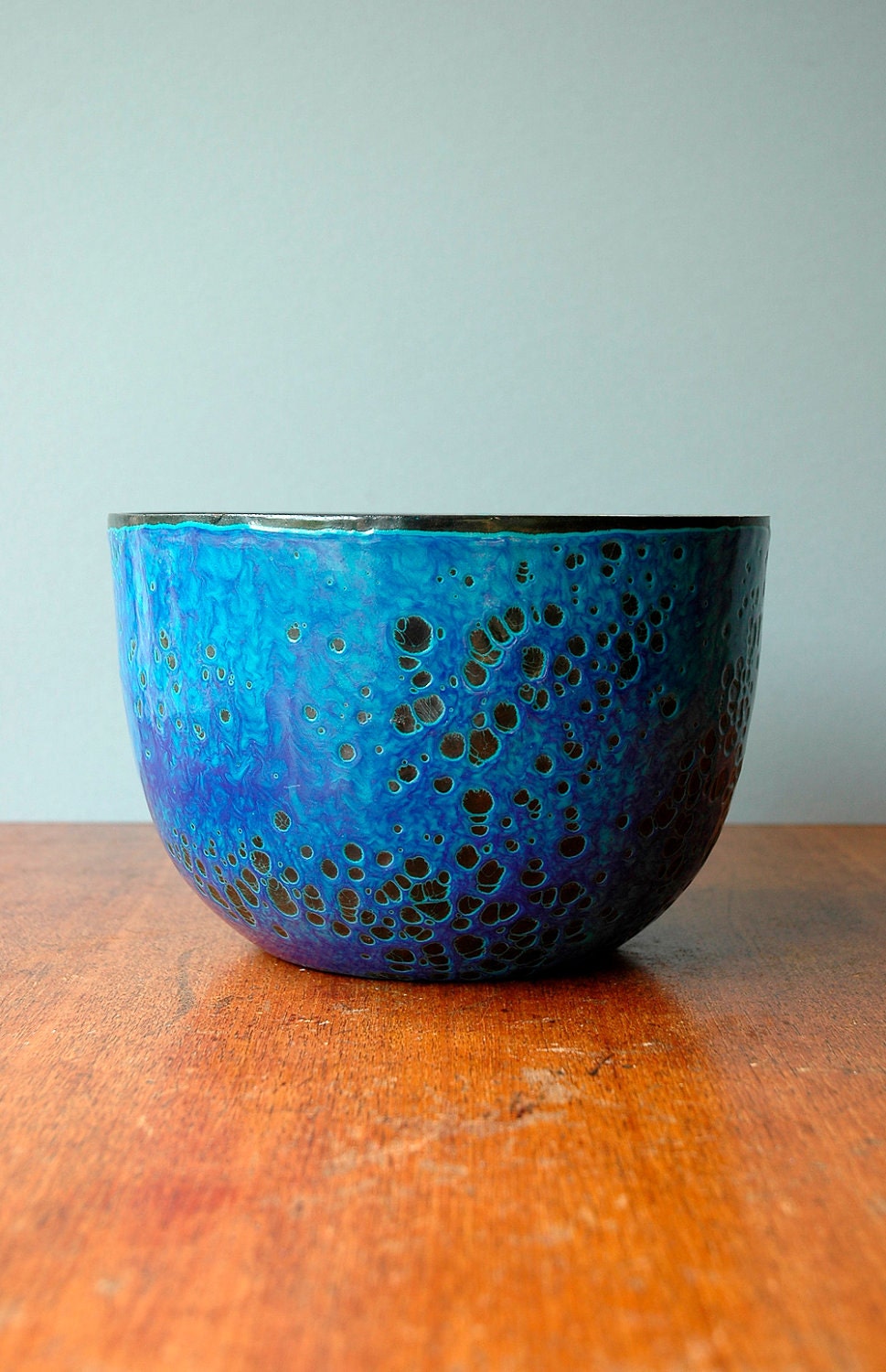 Mid Century Hanova Lava Enamel Bowl / Planter