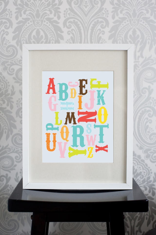 8x10 Print, Alphabet, Mutlitcolored