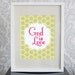8x10 Print, God is Love, Yellow Pink and White